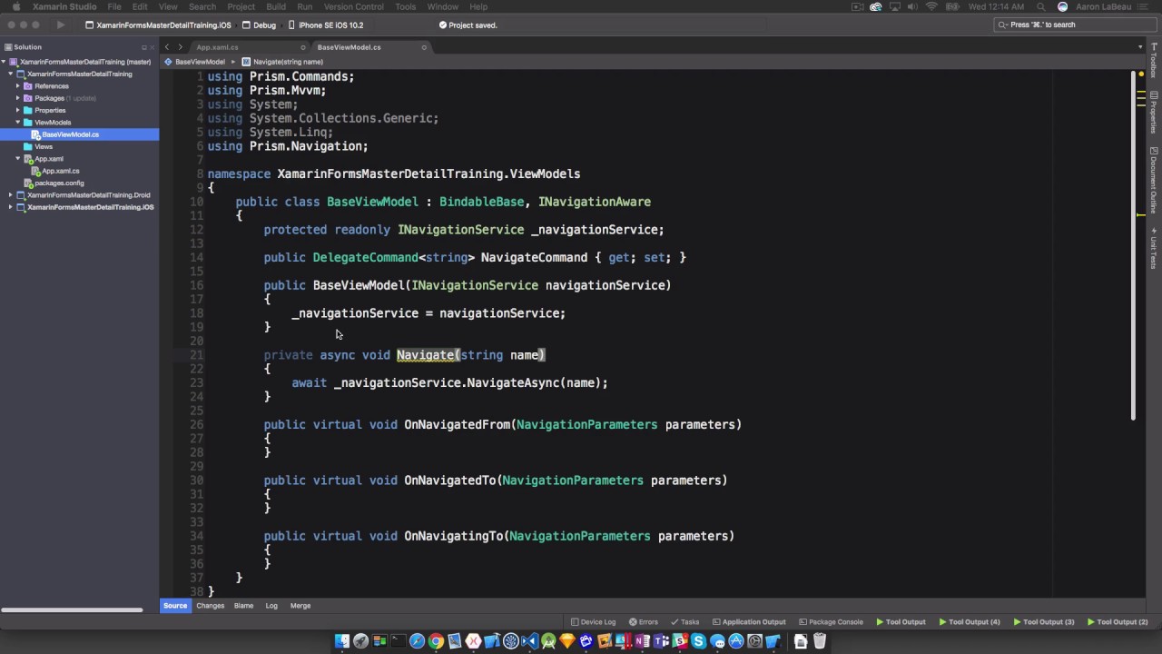 Xamarin Forms Prism Master Detail Setup Part 2 - YouTube