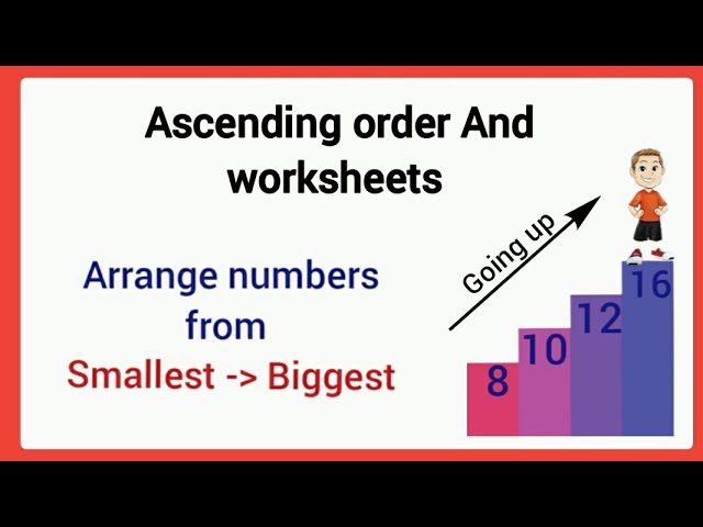 ascending order for kids ascending numbers for kids ascending order for ukg class1 youtube