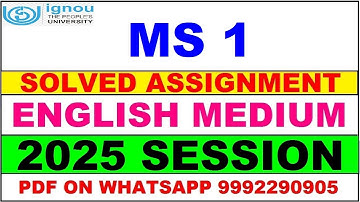 MS 1 solved assignment 2025 in English || ms 1 solved assignment 2025 || ignou ms1 2025