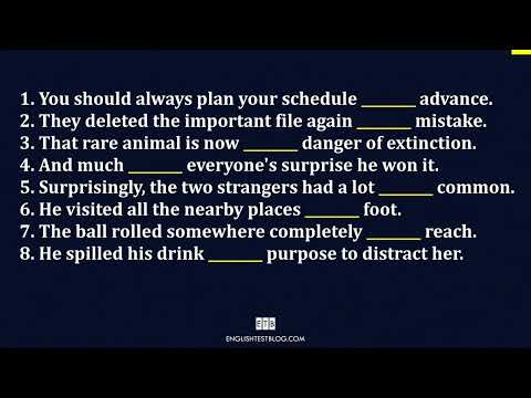 Prepositional Phrases Exercise