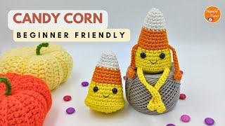 Crochet Candy Corn | Easy No Sew Leggy crochet candy corn pattern | Fall & Halloween crochet Ideas by Hopeful Turns 2,690 views 7 months ago 35 minutes