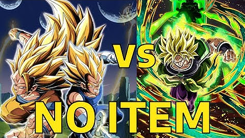 NO ITEM! PHY LR SSJ3 GOKU & SSJ2 VEGETA VS REDZONE BROLY! DBZ DOKKAN BATTLE!