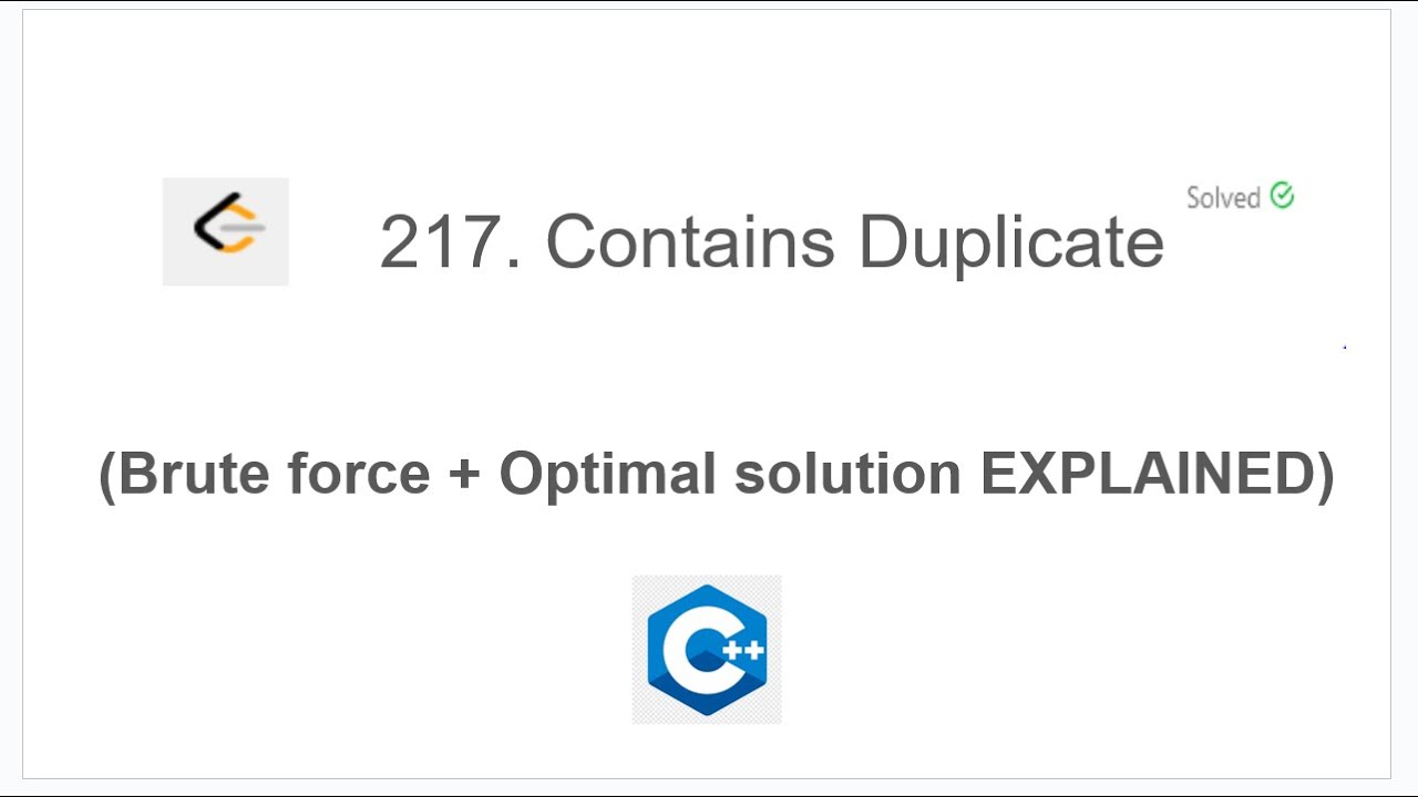 Leetcode 217 - Contains Duplicate | White Board + Code Explanation ...