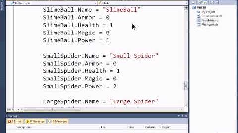 Visual Basic 2010 Express Tutorial 30 - Classes For A Roll Playing Game Simulation