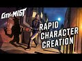 Cration rapide de personnages dans city of mist ttrpg