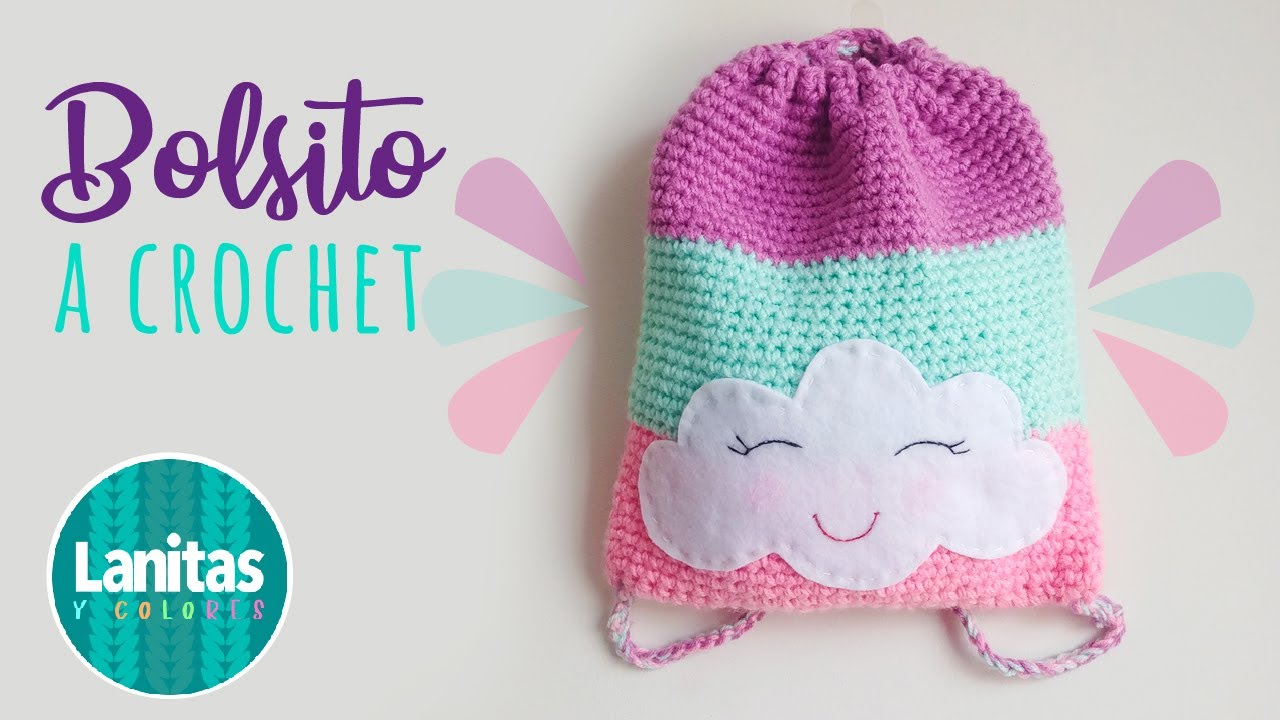 Bolso o mochila tejida a crochet [SOLO PUNTOS BÁSICOS] para principiantes | Lanitas y Colores YouTube