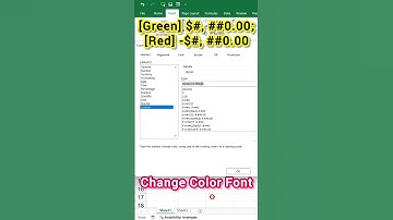 Change Color Font with Custom Number Format in Excel #exceltech #tutorial #excel