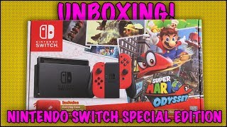 UNBOXING! Nintendo Switch Super Mario Odyssey Bundle 2017