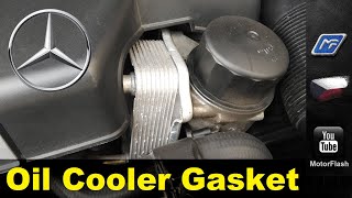 How to Replace Oil Cooler Gasket / Jak Vyměnit Těsnění Olejového Chladiče - Mercedes M112 M113