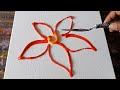 Floral Painting Demo in Acrylics / Easy For Beginners / Relaxing / Daily Art Therapy / Day #0183