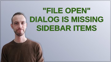 Apple: "File Open" dialog is missing sidebar items
