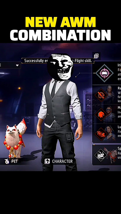 NEW AWM COMBINATION 😱 | BEST CHARACTER SKILL COMBINATION FOR AWM | AWM SKILL COMBINATION #shorts