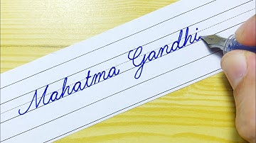 How to write “Mahatma Gandhi” Name in Cursive writing | Handwriting | Calligraphy | Fountain Pen
