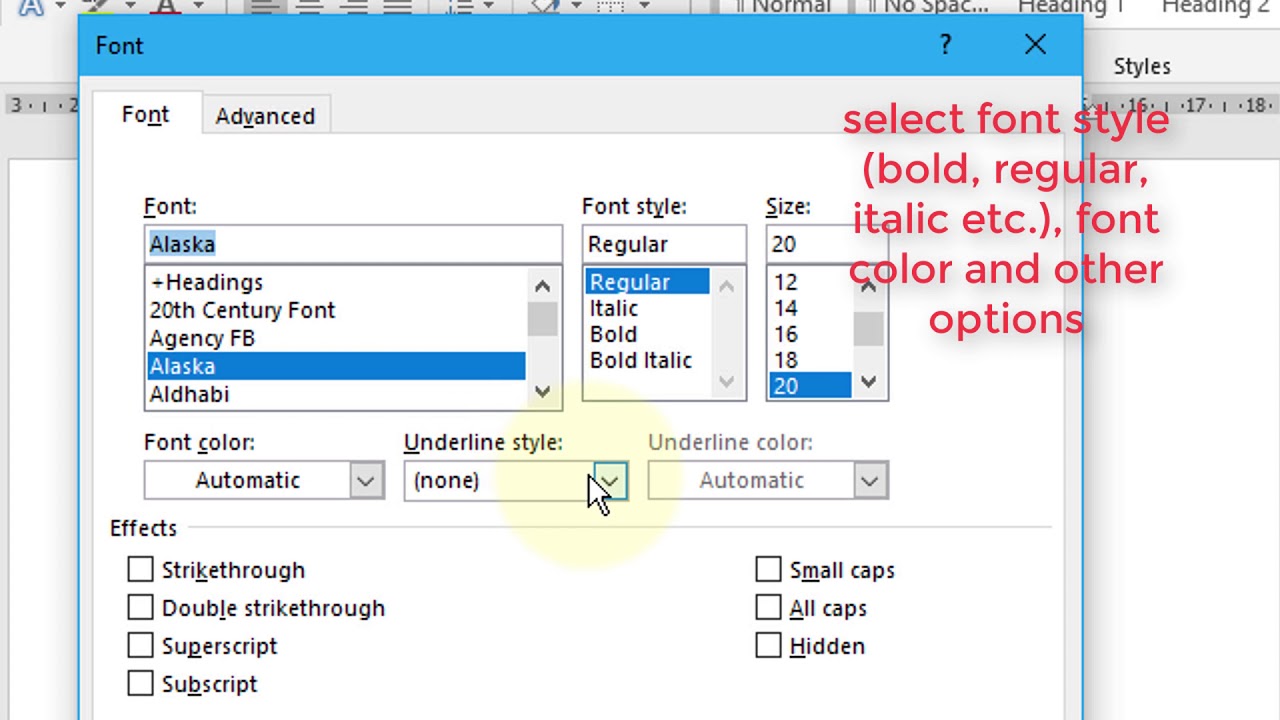 how to change default font in word 2019