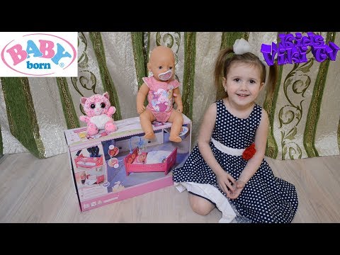 игрушечная кроватка для куклы Беби Борн /toy bed for BABY BORN doll/ кошечка для куклы Беби Борн