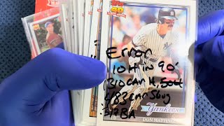 1991 Topps ERROR BOX Results - Mattingly