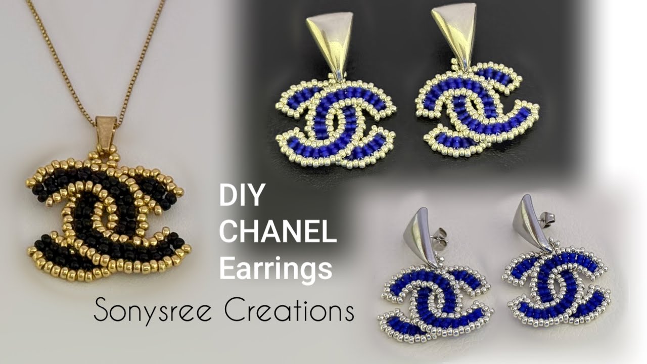 Chanel Earrings || Beaded CC Earrings - YouTube