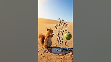 Squirrel watered the red tomato plant and saved it from drying up😭#ai #tree #save #watering