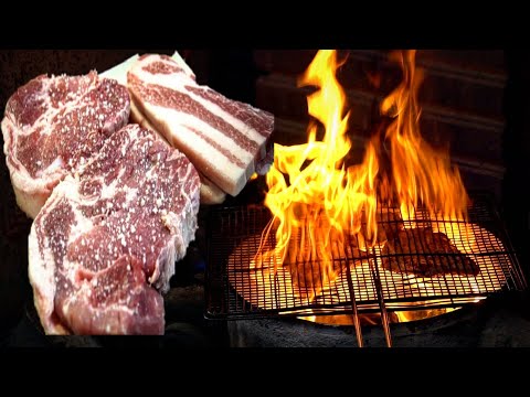 바베큐 캠핑장인줄.. 불쇼하는 정육식당 처음 가봤습니다.