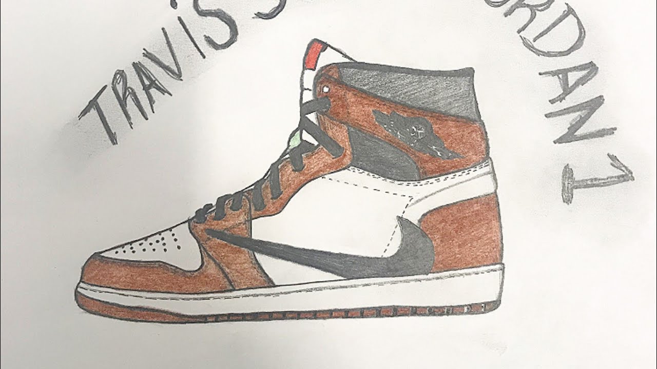 travis scott shoes drawing