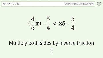 Solving Linear Inequalities: 4/5x is Smaller Than 25