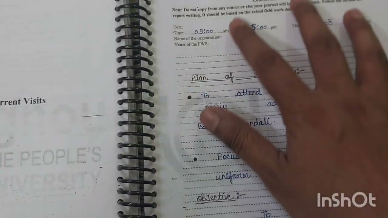 BSWL 106 English field work journal overview (3rd semester) BSW,MSW, IGNOU, MSWC Cont. 9650261023