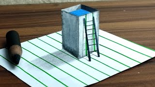 how to draw easy 3D drawing on paper.