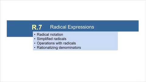 College Algebra R.7, Part 1
