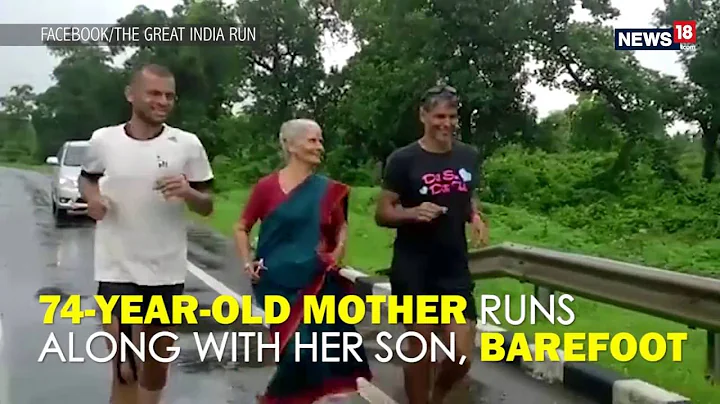 Milind Soman's 74-Year-Old Mom Runs Barefoot at Th...