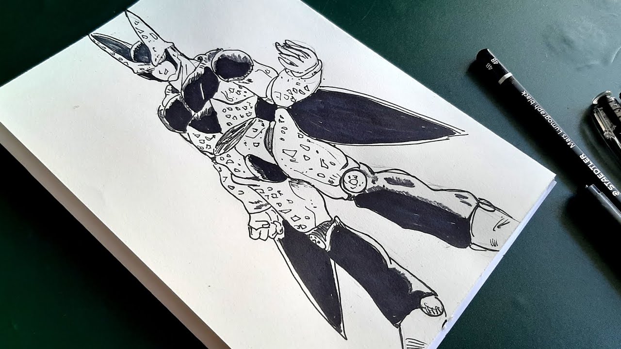 Drawing Cell Dragon Ball Z Step by Step | Cute Easy Drawings STN - YouTube