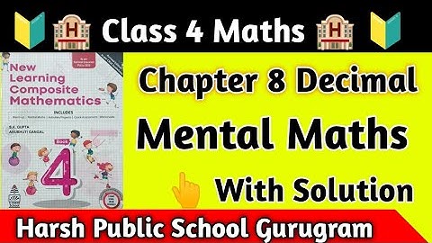 Class 4 Maths Ch 8 Decimal Mental Maths Chapter Decimal Class 4|Decimal kya hota hai|Decimal|Hps