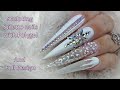 Sculpting Long Stiletto Nails with PolyGel | With Design | Full video | NailsofNorway