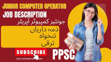 PPSC Junior Computer Operator Job Role | Irrigation Department Full Details