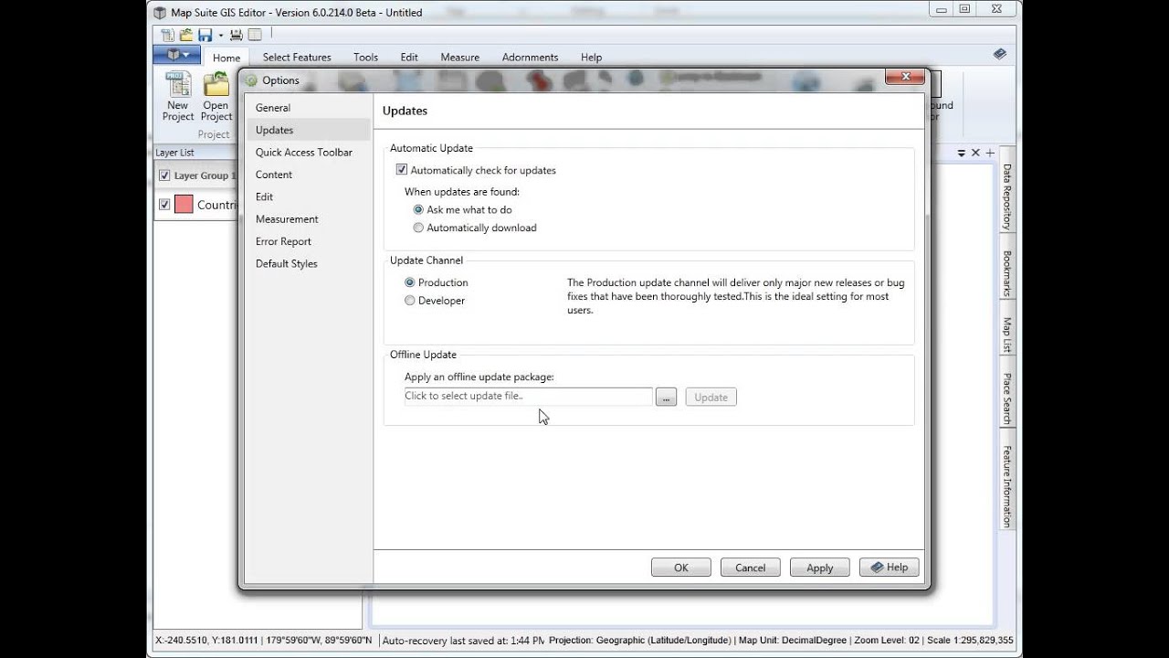 Map Suite R Map Suite GIS Editor Options - YouTube