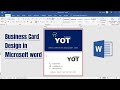 How to Create a Simple Business Card Design in Ms word || Business Card in word || Visiting Card