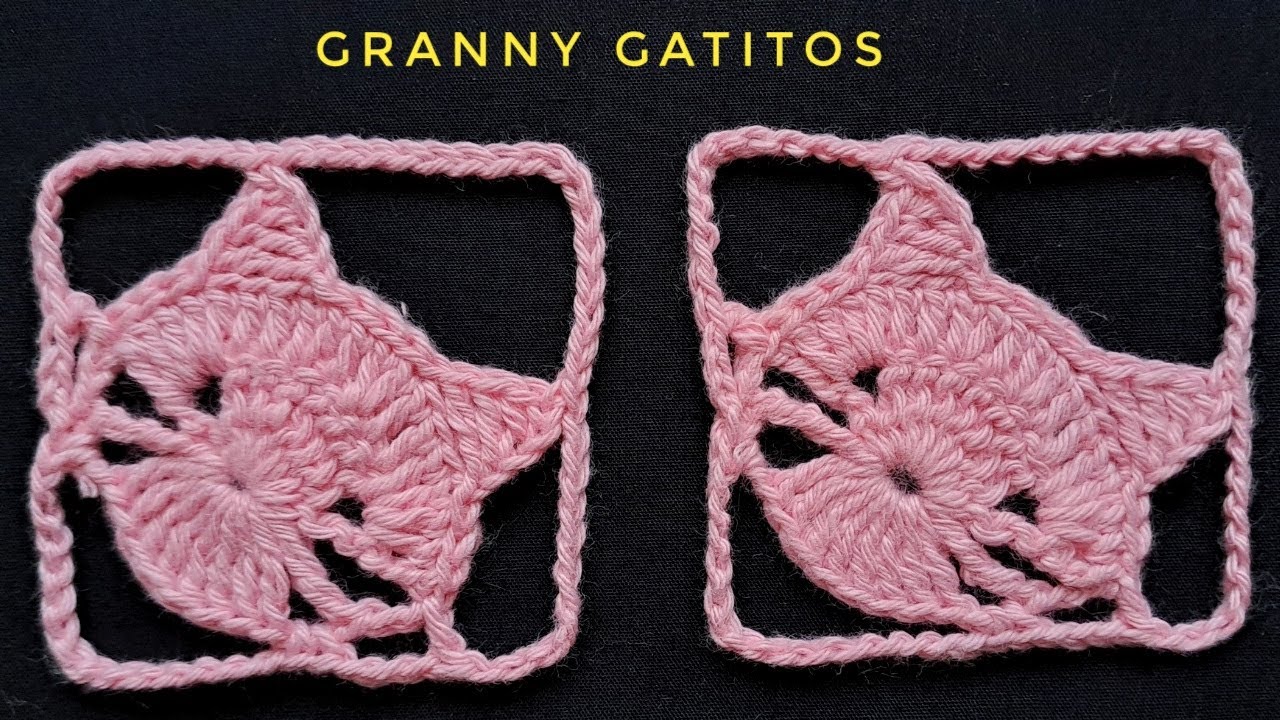Granny de Gatito a Crochet/Gato Viral Tejido a Croché paso a paso/How to Crochet a Cat Granny Square