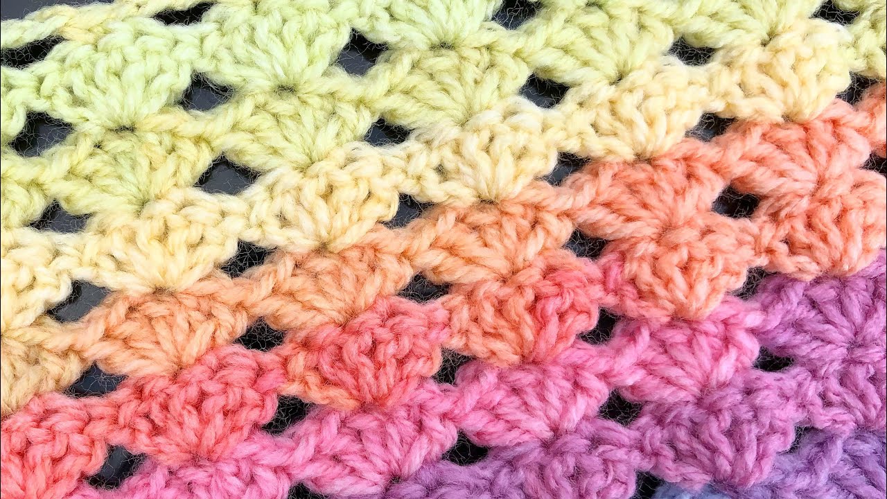 easy-crochet-baby-blanket-for-beginners-stacked-shells-one-row