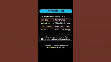 AP POLYCET - 2025 #polycet #shorts #physics