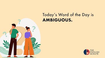 Word of the Day | Ambiguous | Learn English in 1 Minute | Speak English Confidently #englishdaily