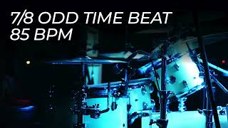 7/8 Drum Beat for Practice | Odd Time Groove | 85 BPM