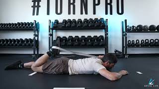 Prone Banded Knee Flexion Stretch