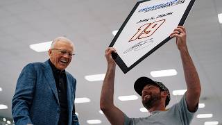 Coach Gibbs & Chase Briscoe recap Chicagoland win | Victory Banner Raising