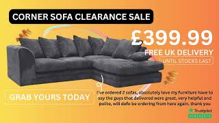 Corner Sofa Sale - Desmond Jumbo Cord Corner Sofas starting £399.99 with Free UK Delivery