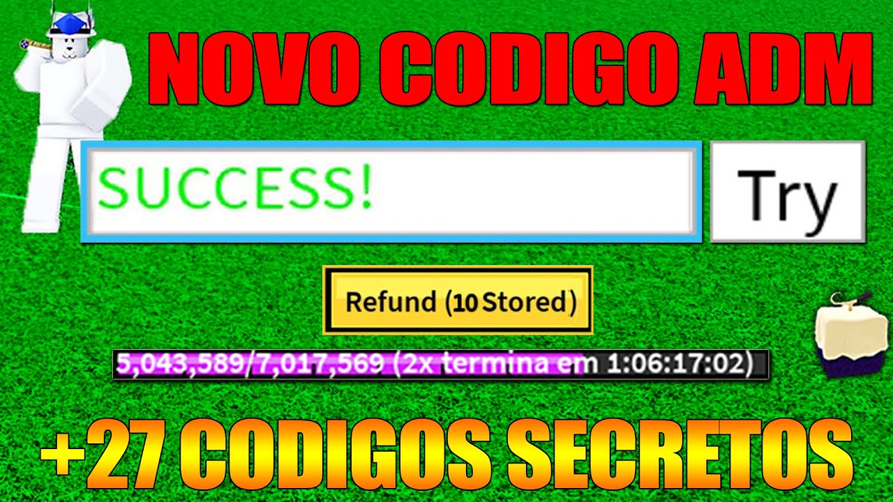 23 CÓDIGOS ATUALIZADOS 2x XP RESET E BELI NO BLOX FRUITS (roblox) 