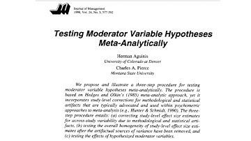 Meta-Analysis Done Right: A Three-Step Approach to Moderator Variables