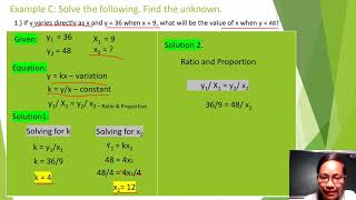 Direct Variation and Direct Square Variation