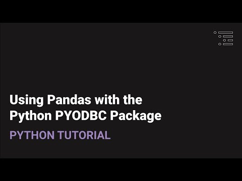 Using Pandas with the Python PYODBC Package