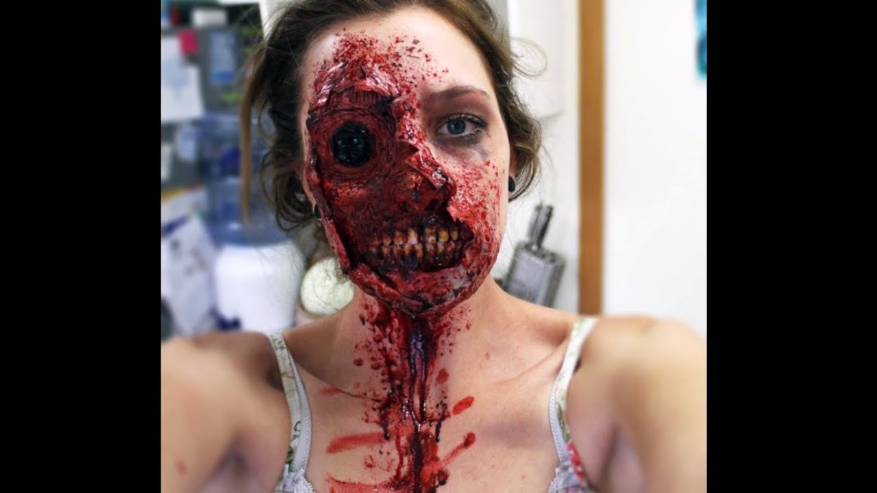 Using Sculpt Gel To Create A Half Ripped Face Zombie YouTube