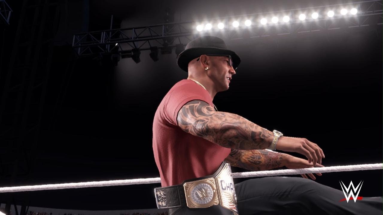 Batista vs Brock Lesnar vs Goldberg Triple threat match for United State Championship title WWE 2K 