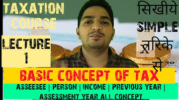 Basic concept of tax | taxation lecture for b.com,m.com, BMS,bba | simple way to learn tax |